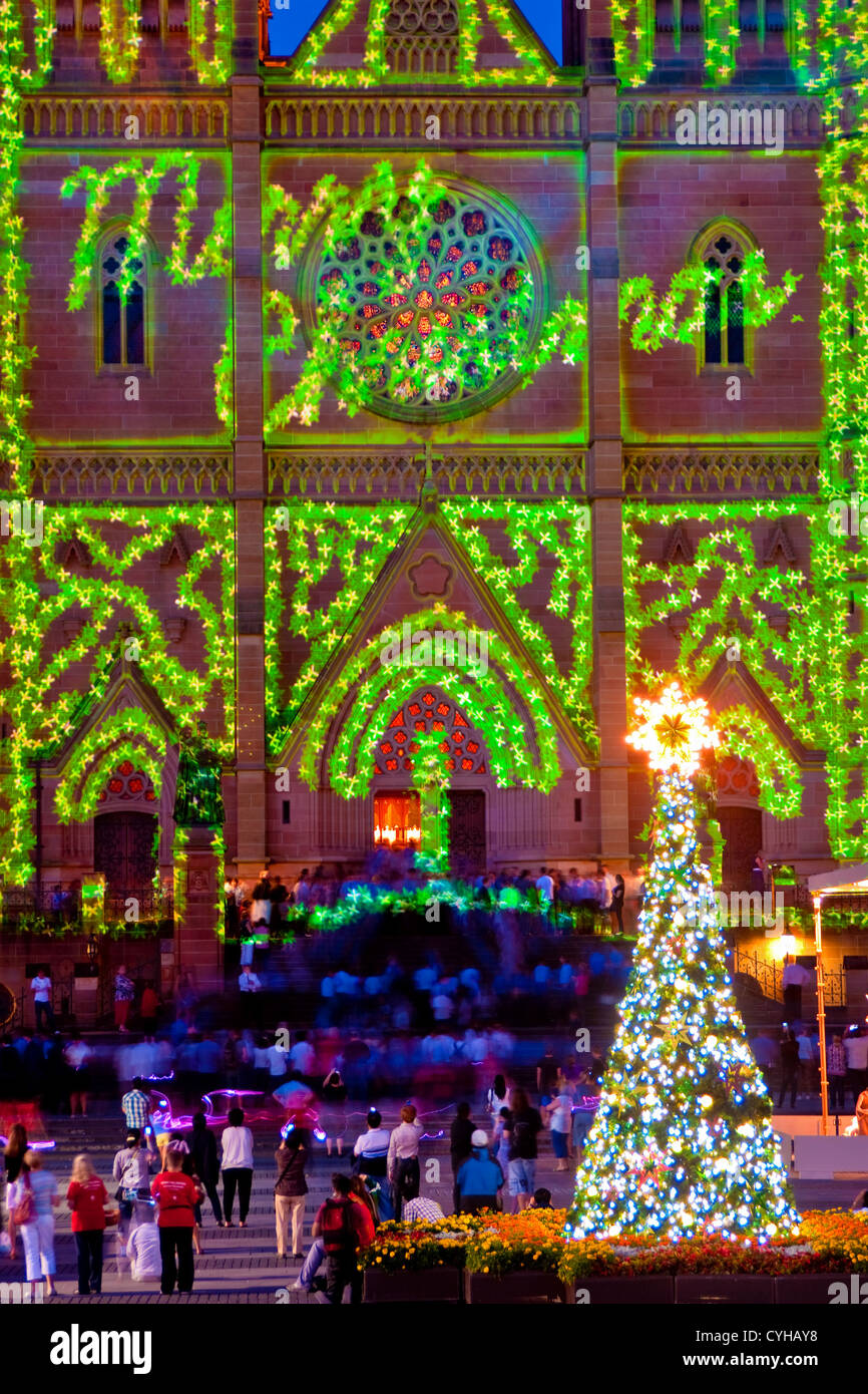 Christmas lights on church hires stock photography and images Alamy