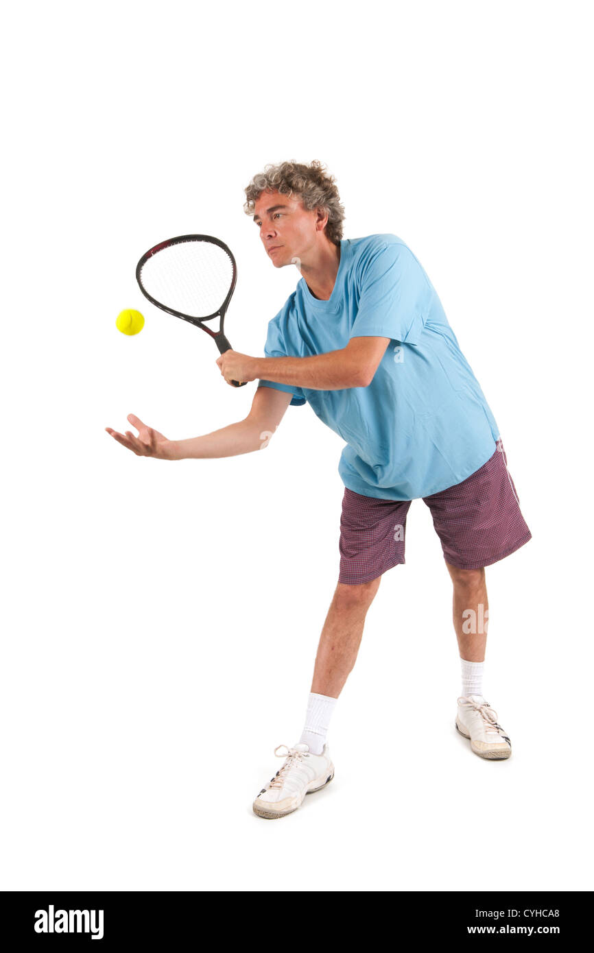 Man is playing tennis Stock Photo