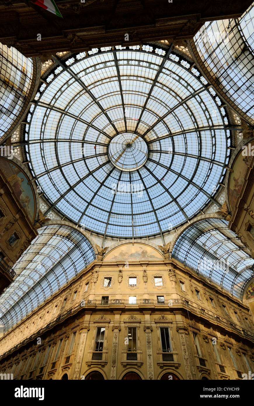 Glass gallery Galleria Vittorio Emanuele Milan Italy Stock Photo