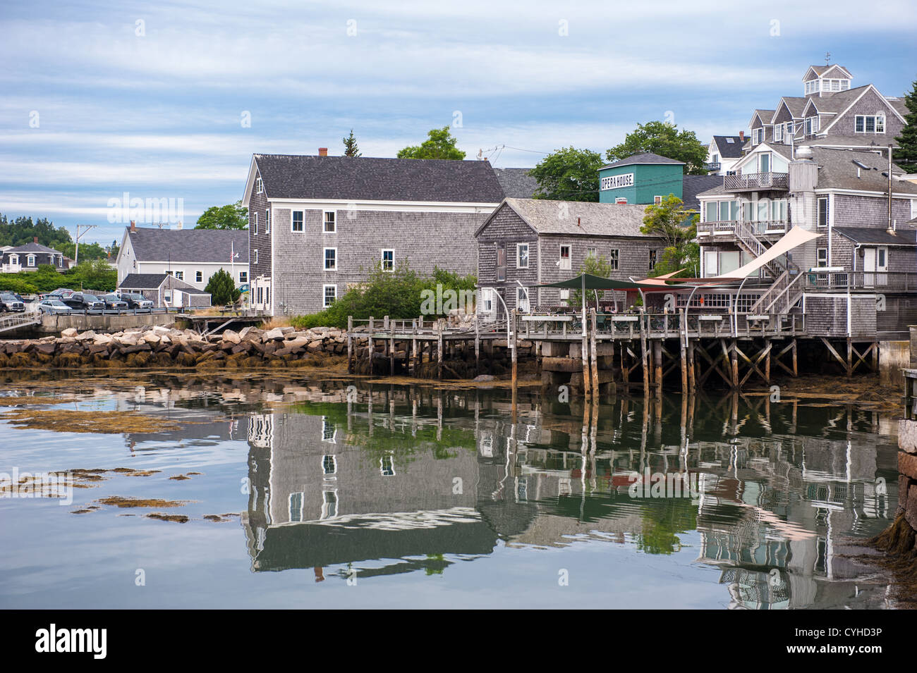 Small fishing town in northern Maine Stock Photo