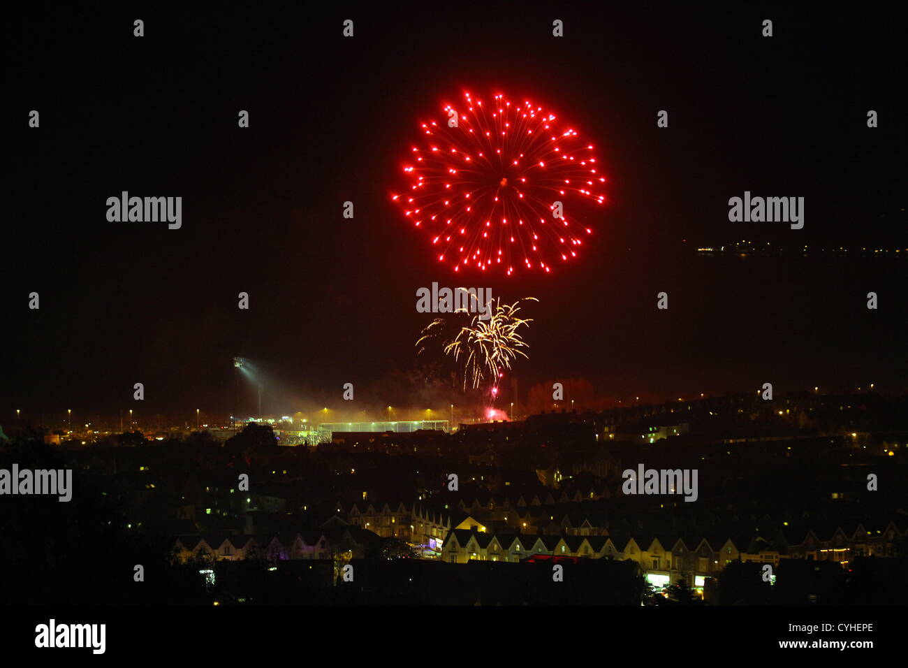 Monday 05 November 2012 Pictured A fireworks display at St Helen's
