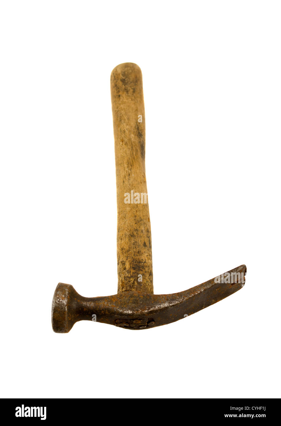 old rusty claw hammer isolated on white background Stock Photo