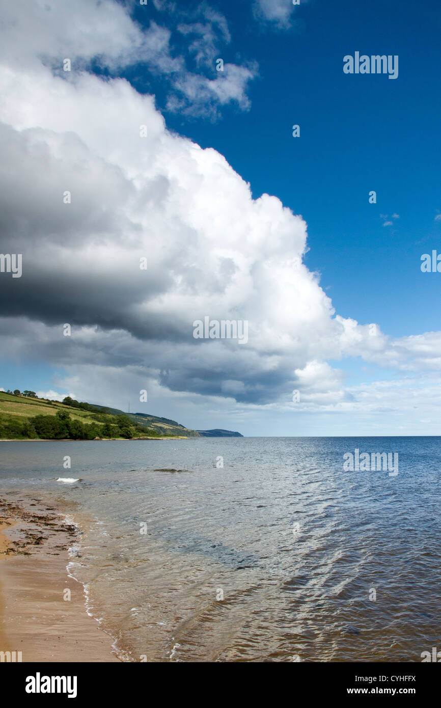Rosemarkie Beach and Clouds Stock Photo