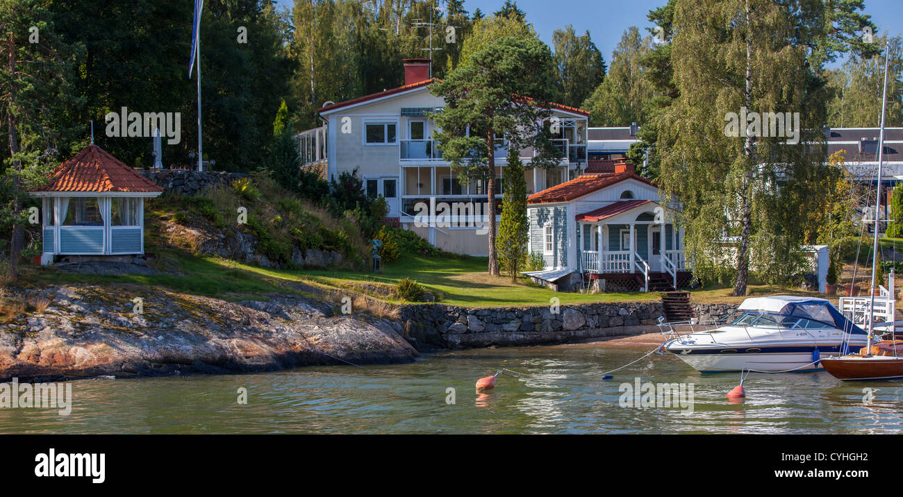 Summer homes and boat houses in Helsinki, Finland Stock Photo Alamy