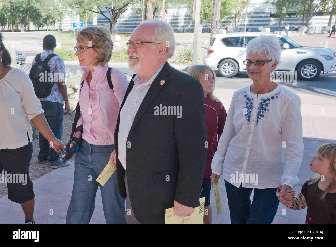Nov. 5, 2012 Tucson, Arizona, U.S GABBY GIFFORDS, left, escorted by