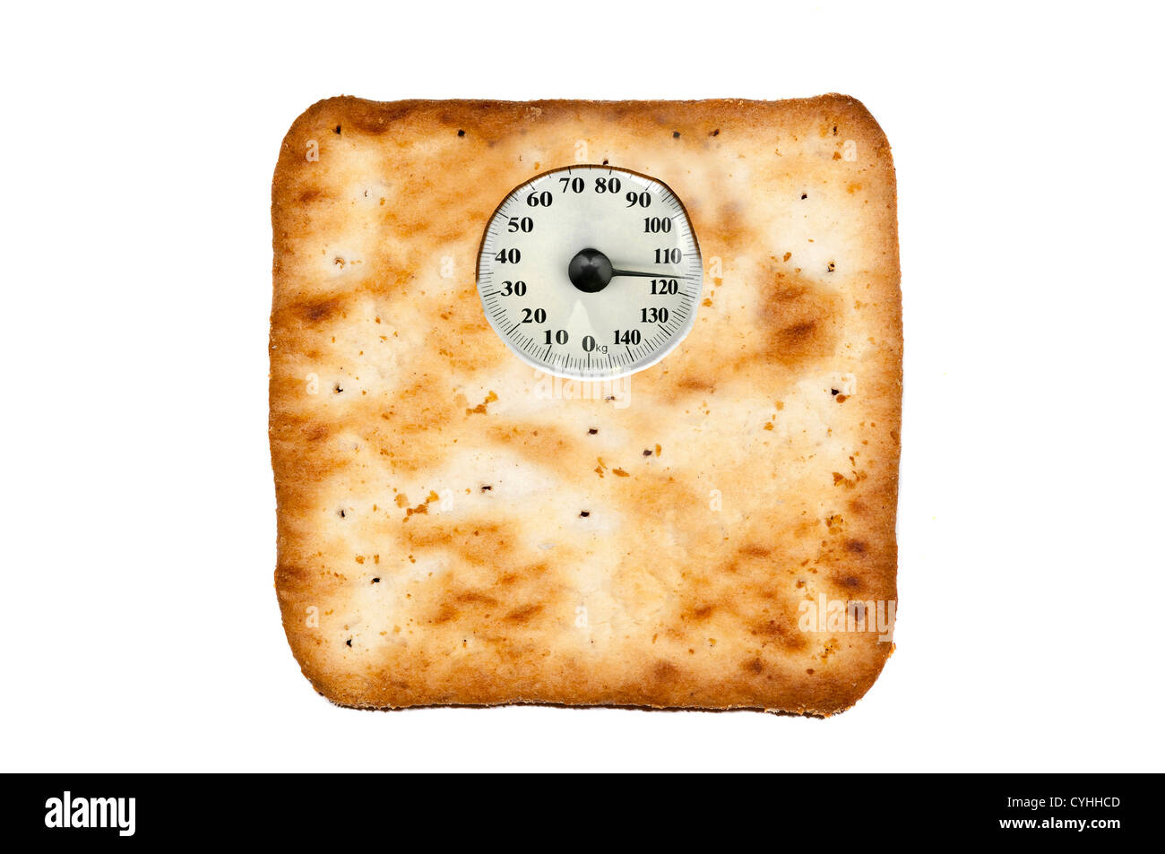 Weight scale made of cookies Stock Photo