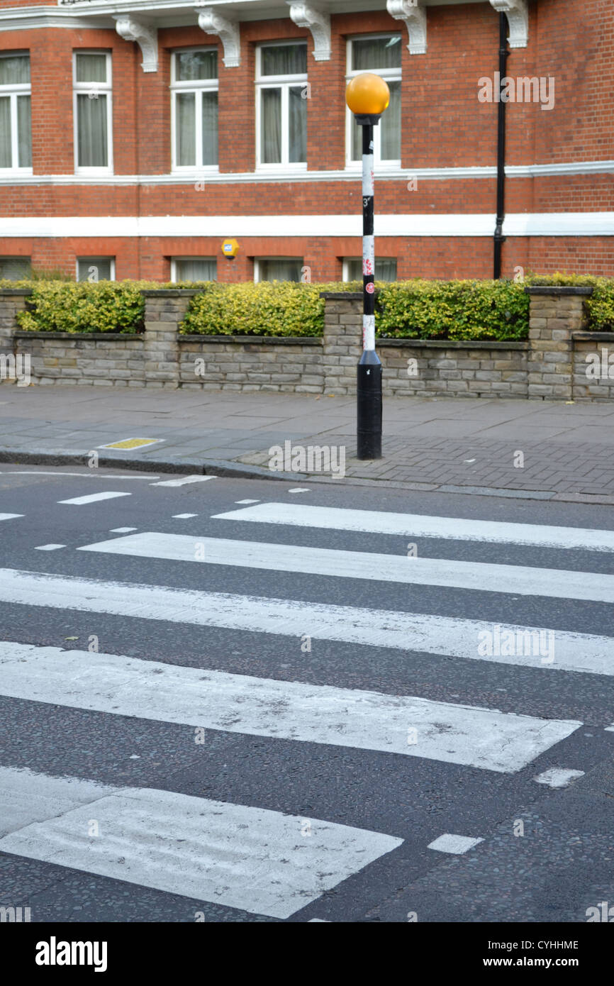 Crossing outside Abbey Road Studio, London. Made famous by The Beatles Abbey Road album. Stock Photo