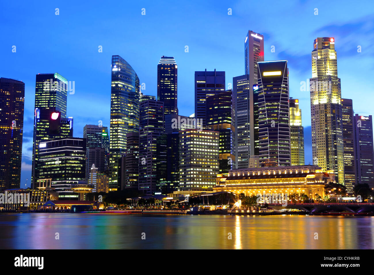 Singapore cityscape at night Stock Photo - Alamy