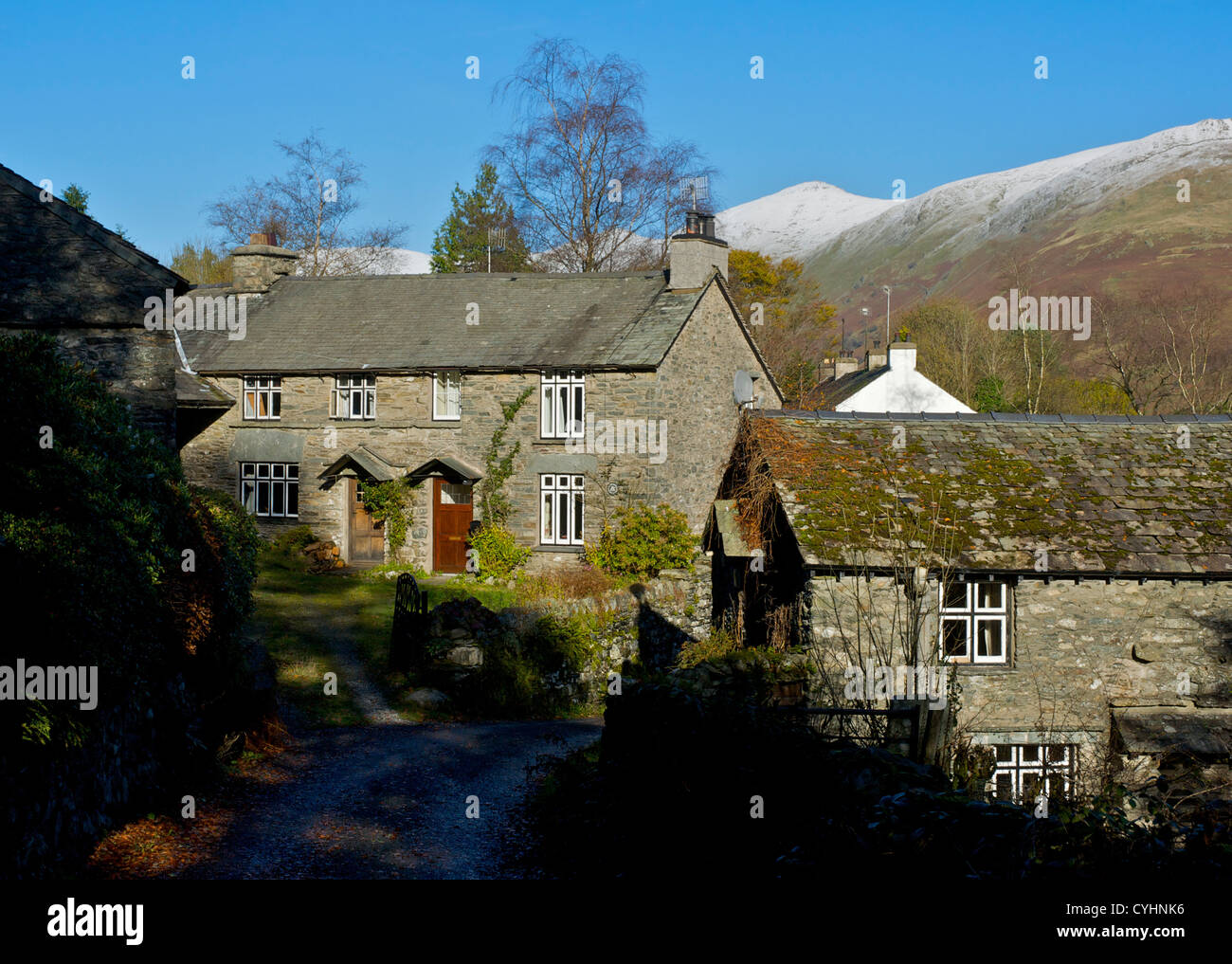 Cottages in the village of Troutbeck, Lake District National Park, Cumbria, England UK Stock Photo