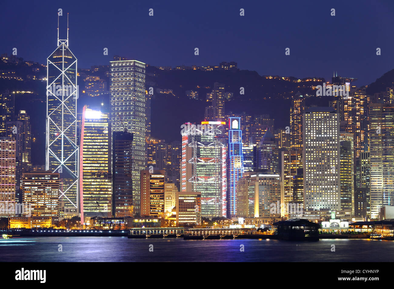 Hong Kong cityscape at night Stock Photo - Alamy
