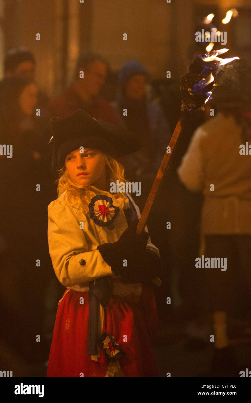 Lewes bonfire societies parade down the High Street of Lewes in East ...