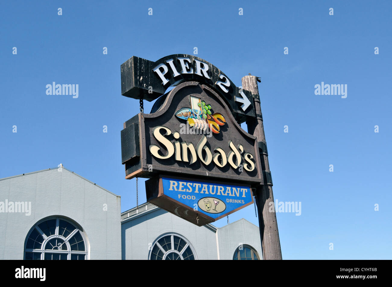 Sinbad's Seafood Restaurant sign San Francisco Stock Photo Alamy