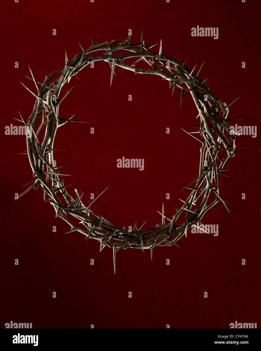 Crown of thorns on red dark background Stock Photo - Alamy
