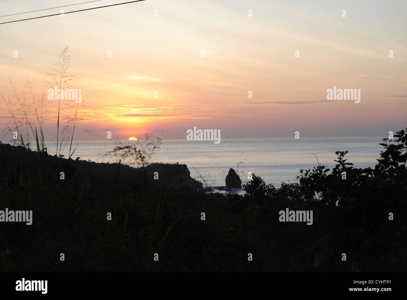 Sunset in Olón in Ecuador Stock Photo Alamy