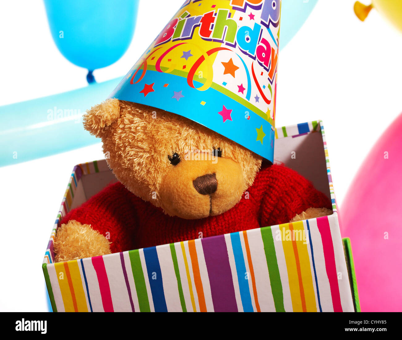 Teddy Bear Received As A Birthday Gift At A Party Stock Photo - Alamy
