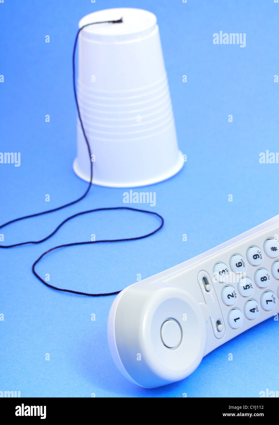 Communicating With Telephones Using Old Technology Stock Photo - Alamy