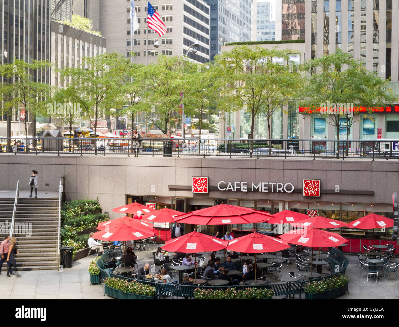 Cafe Metro,  McGraw Hill Building, 1221 6th Avenue, NYC Stock Photo