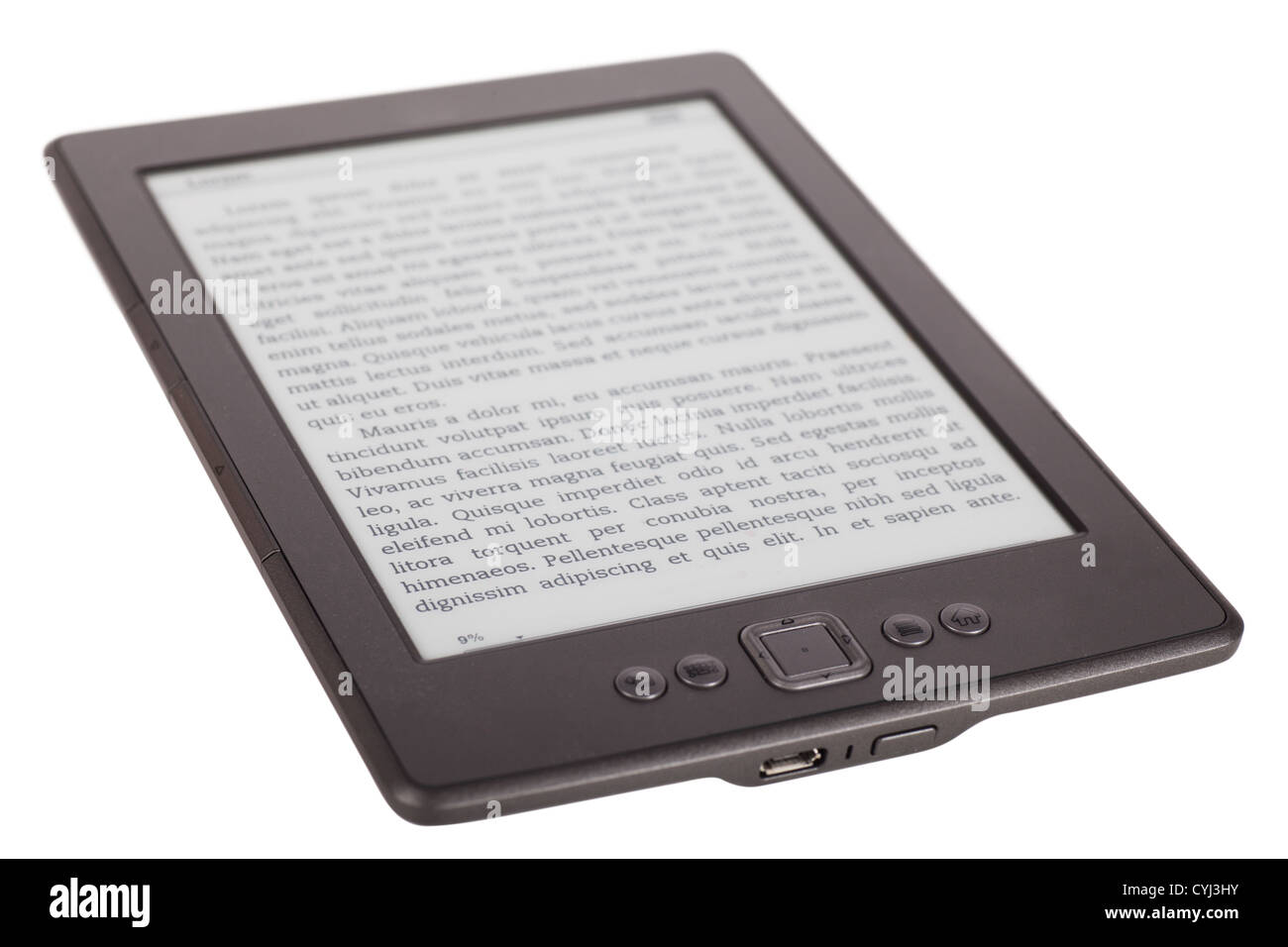 Electronic book reader isolated over white background Stock Photo Alamy