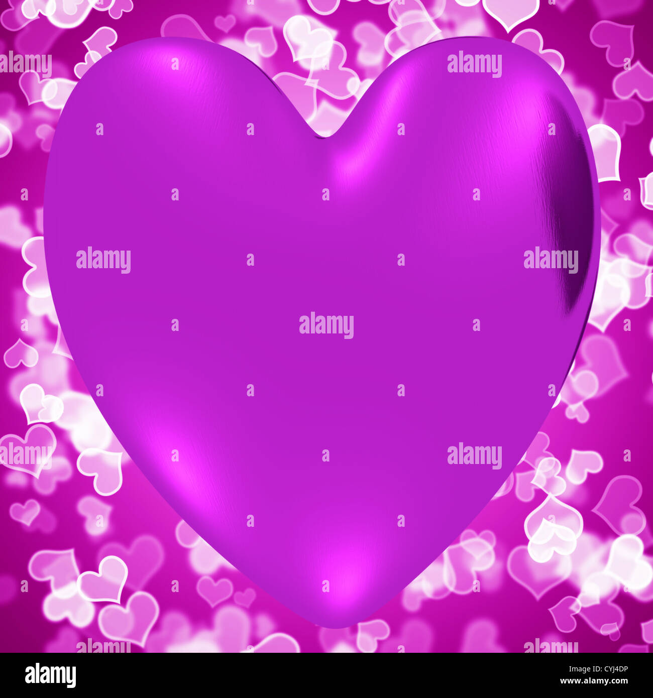 Heart With Mauve Hearts Background Shows Loving And Romance Stock Photo