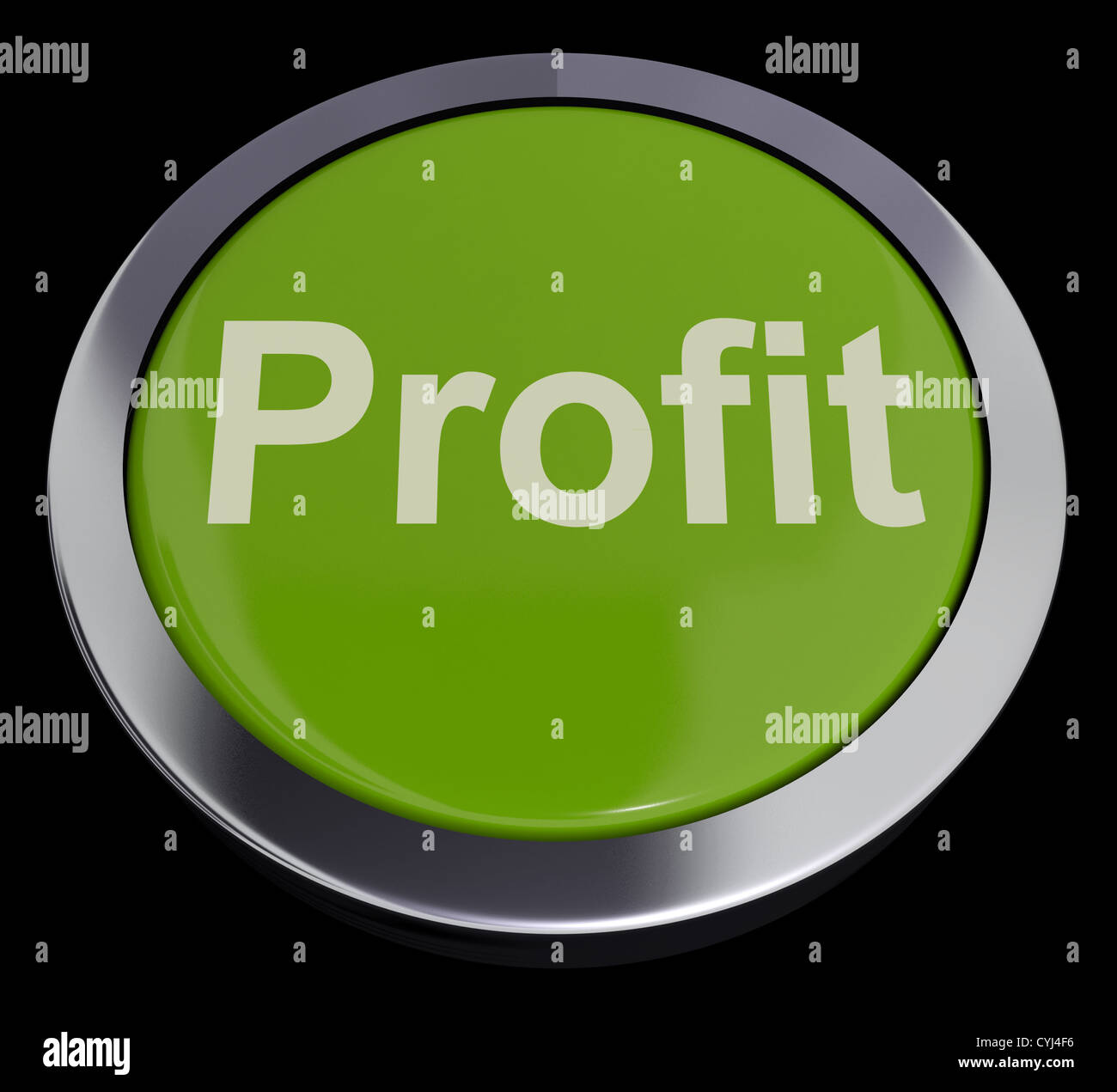 Profit Computer Button In Green Showing Earnings And Investments Stock Photo