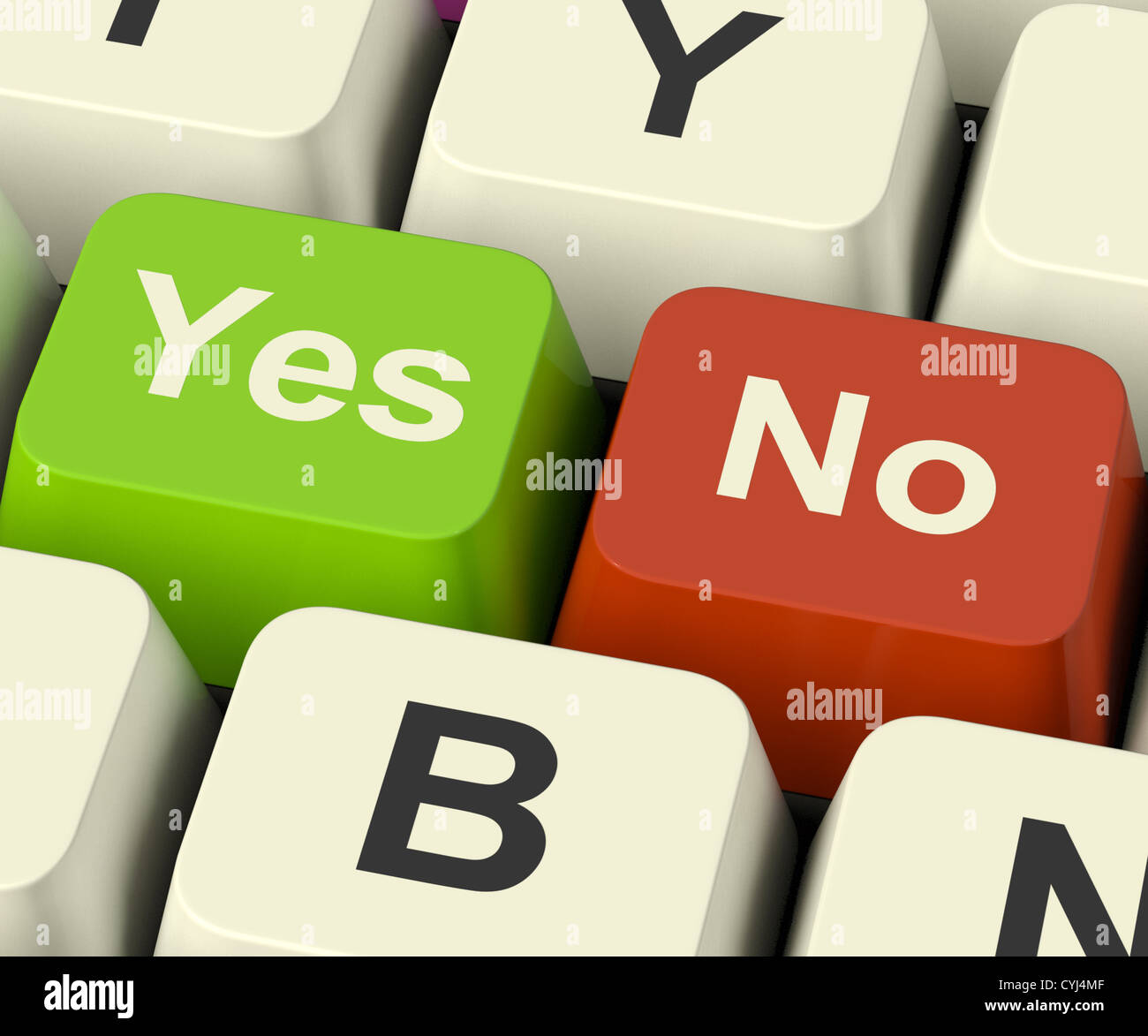Yes No Keys Represent Uncertainty And Decisions Online Stock Photo