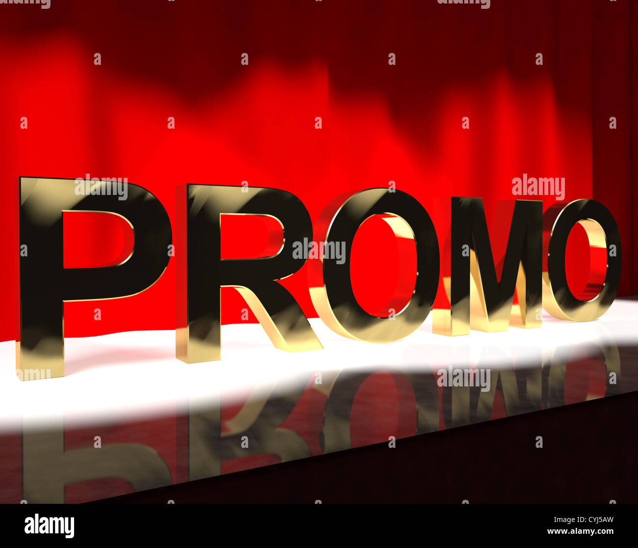 Promo Word On Stage Shows Sale Savings Or Discounts Stock Photo - Alamy