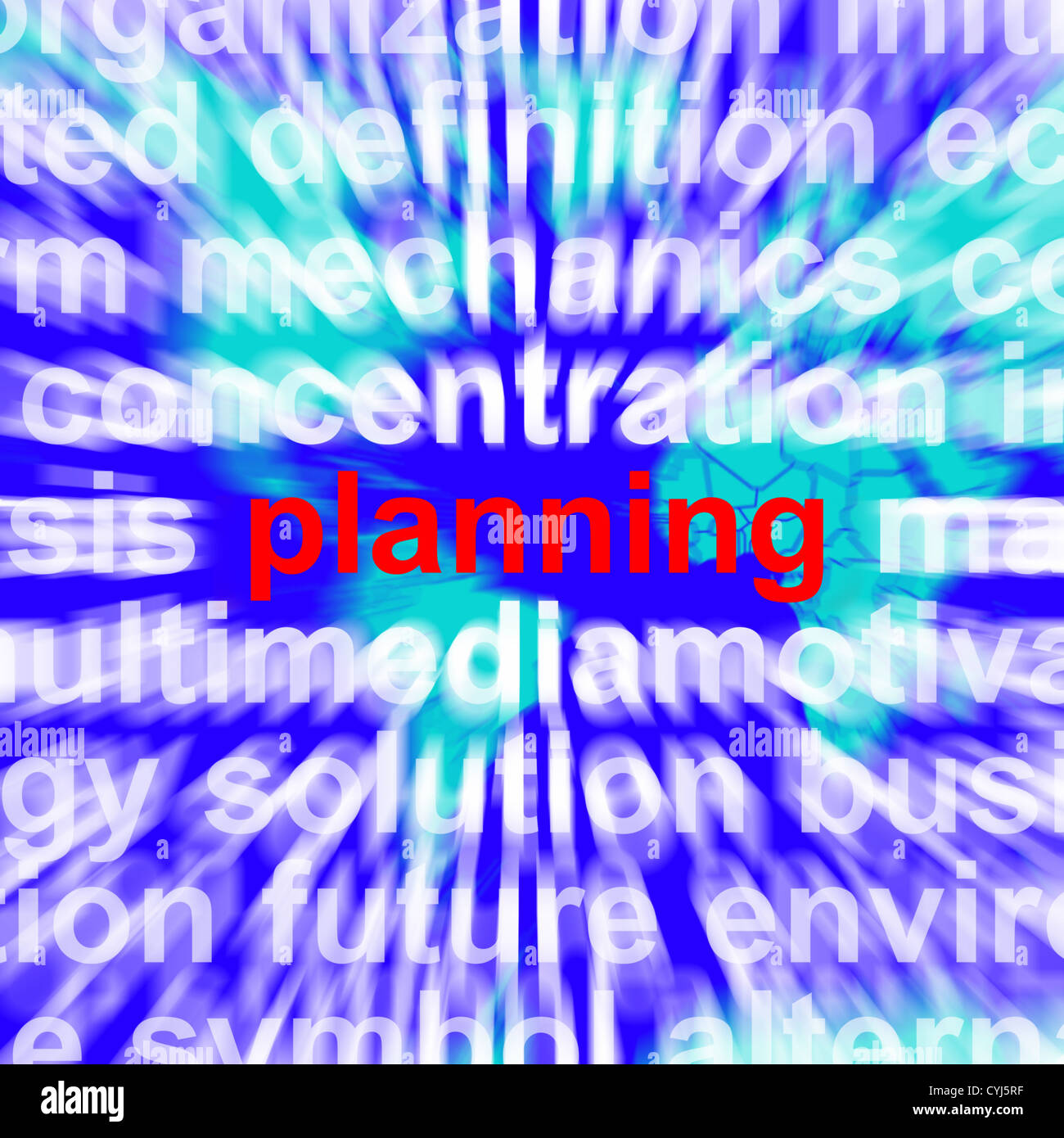 Planning Word On Map Background Meaning Organizing Strategies Stock