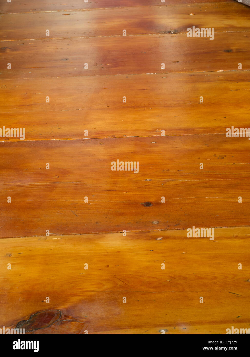 Close Up Of Hardwood Floor Pumpkin Pine Usa Stock Photo