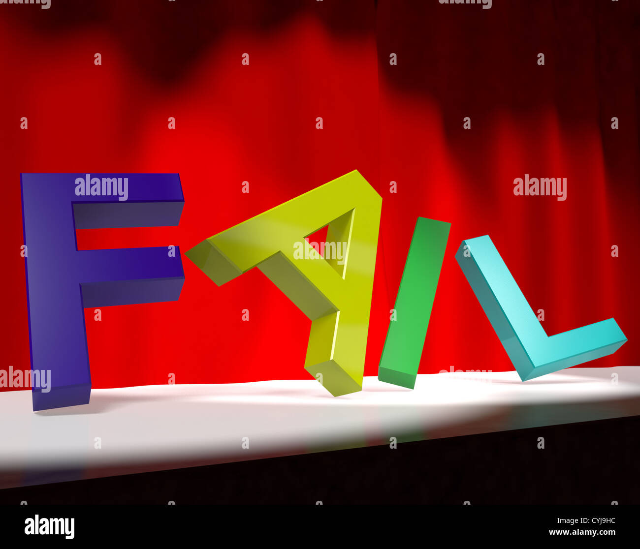 Fail Letters Falling Over As Symbol for Rejection Failure And ...