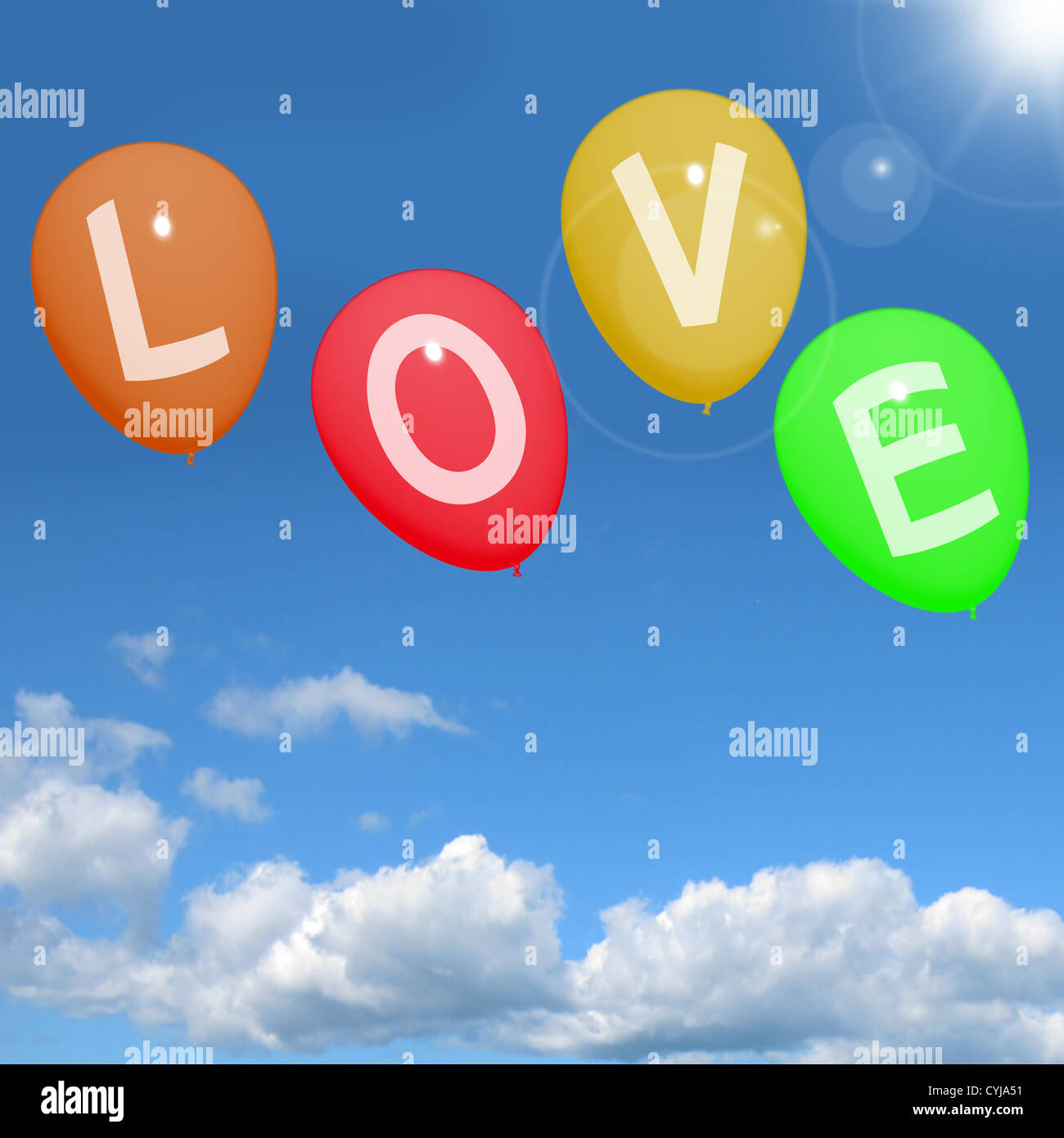 Love Balloons In The Sky Show Loving And Romance For Valentines Day ...