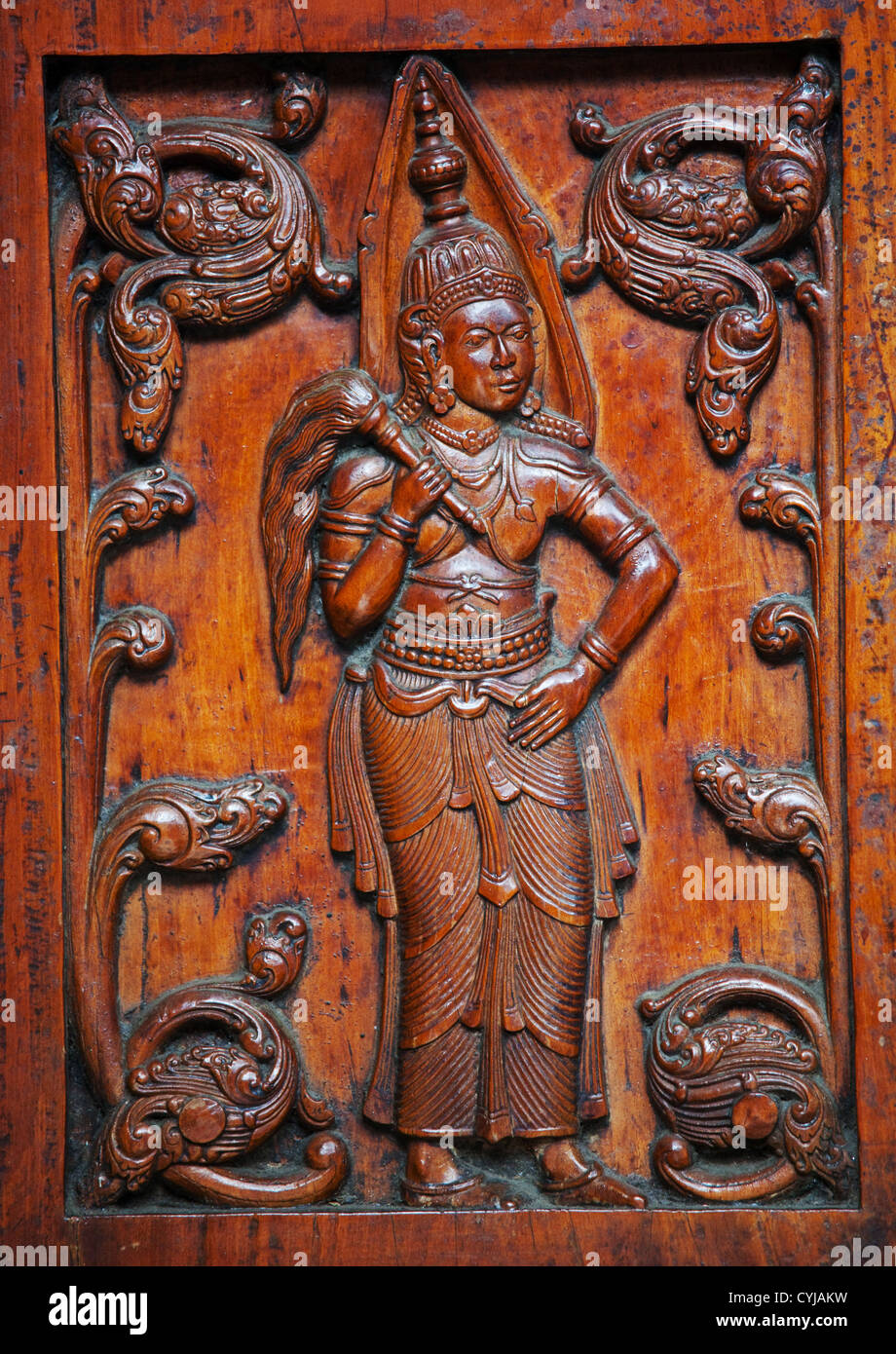 Sri Lanka Traditional Wood Carving High Resolution Stock Photography