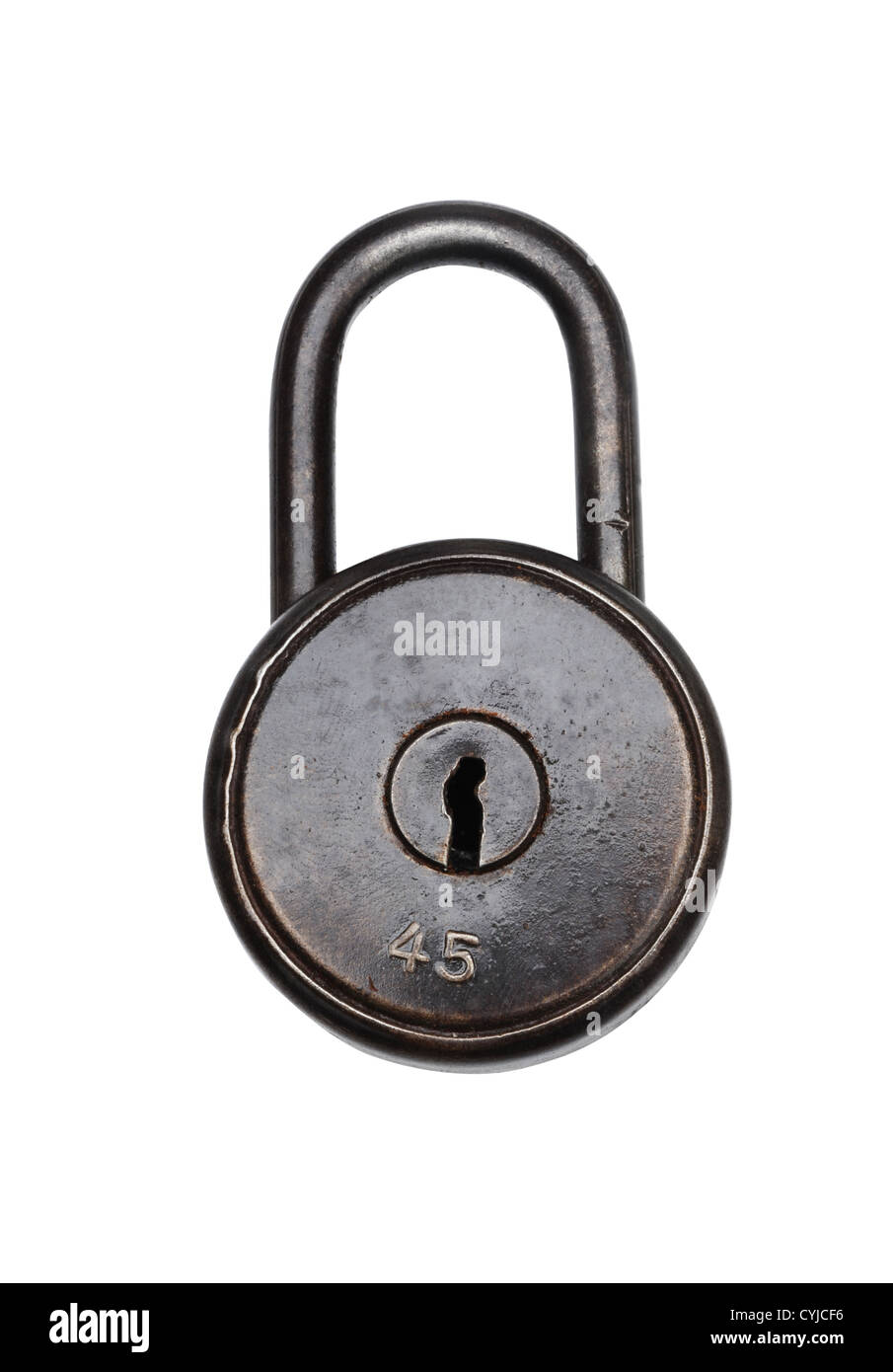 Antique Padlock on white background. Clipping path included Stock Photo ...