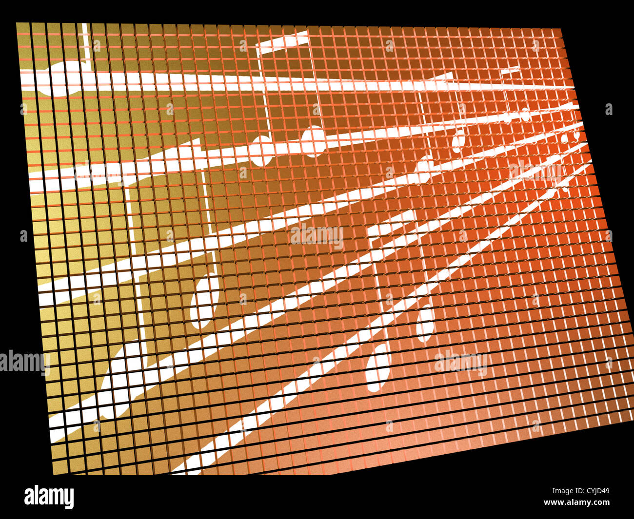 Music Symbols On Screen Shows Online Radio Or Audio Stock Photo