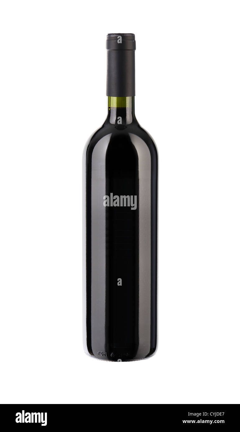 bottle of red wine , isolated on white Stock Photo - Alamy