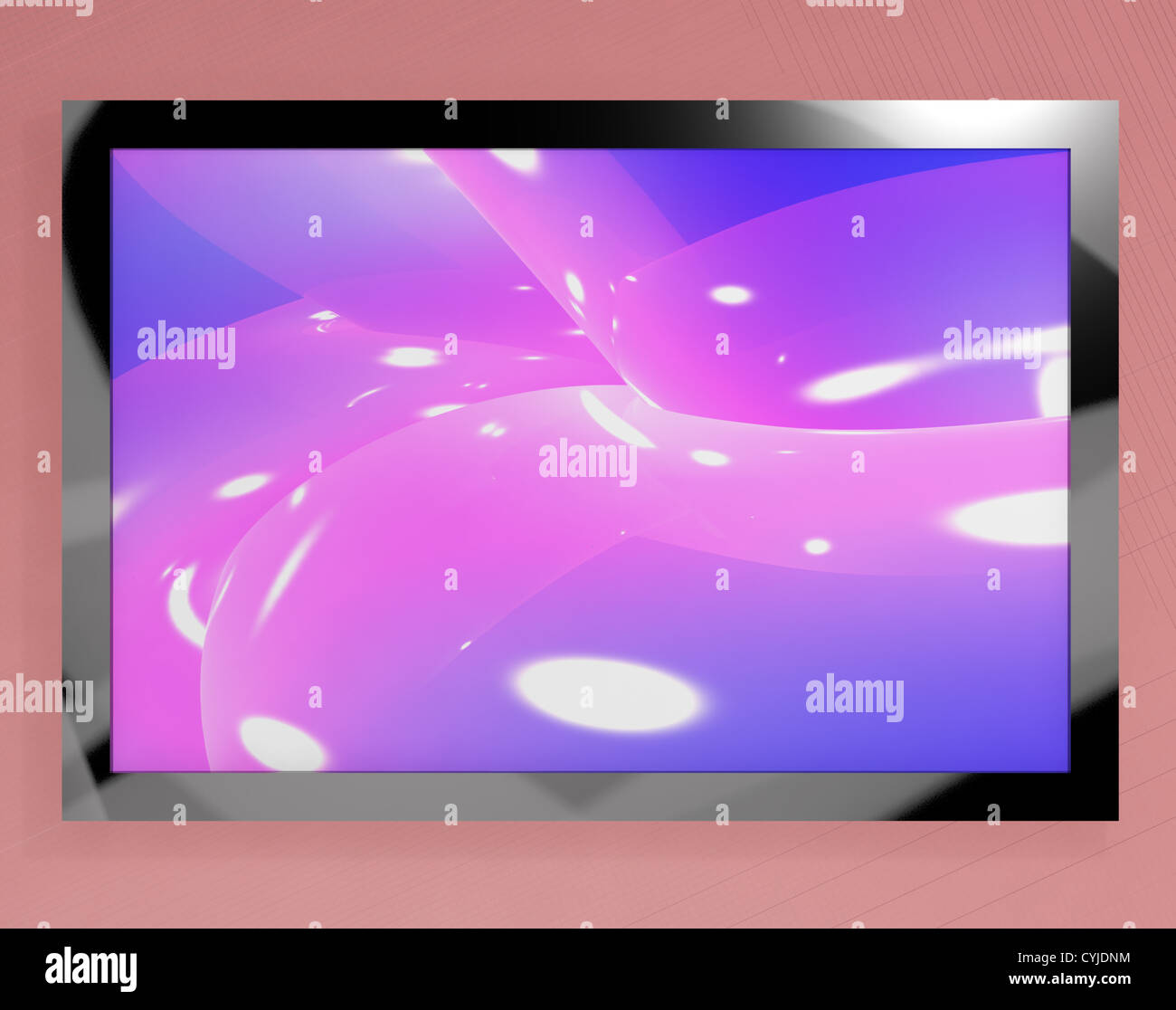 TV Monitor Wall mounted Representing High Definition Television Or
