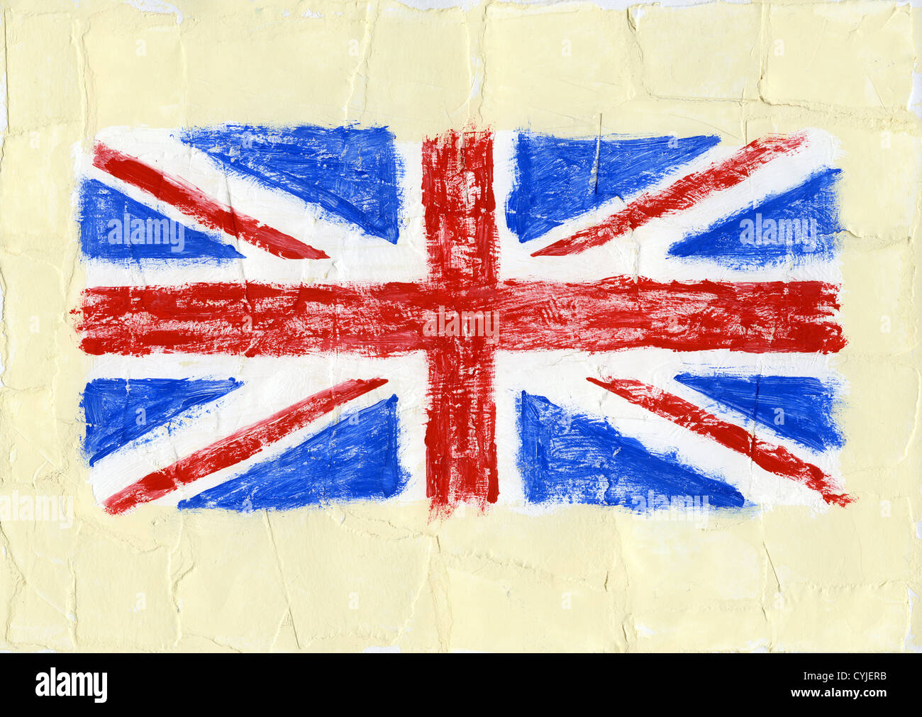 Hand painted acrylic Great Britain, UK flag Stock Photo