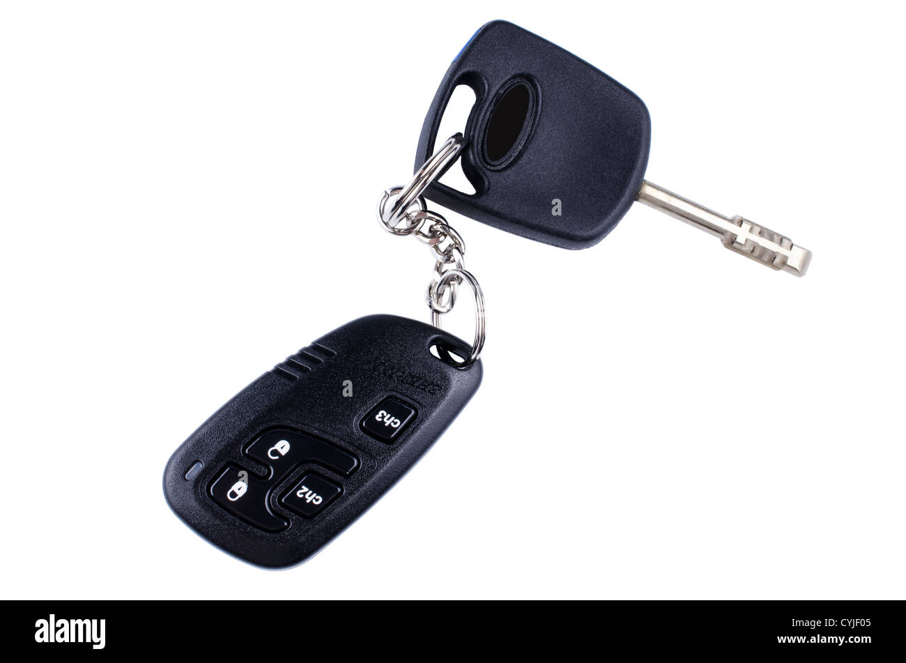 Remote car key isolated on white background Stock Photo