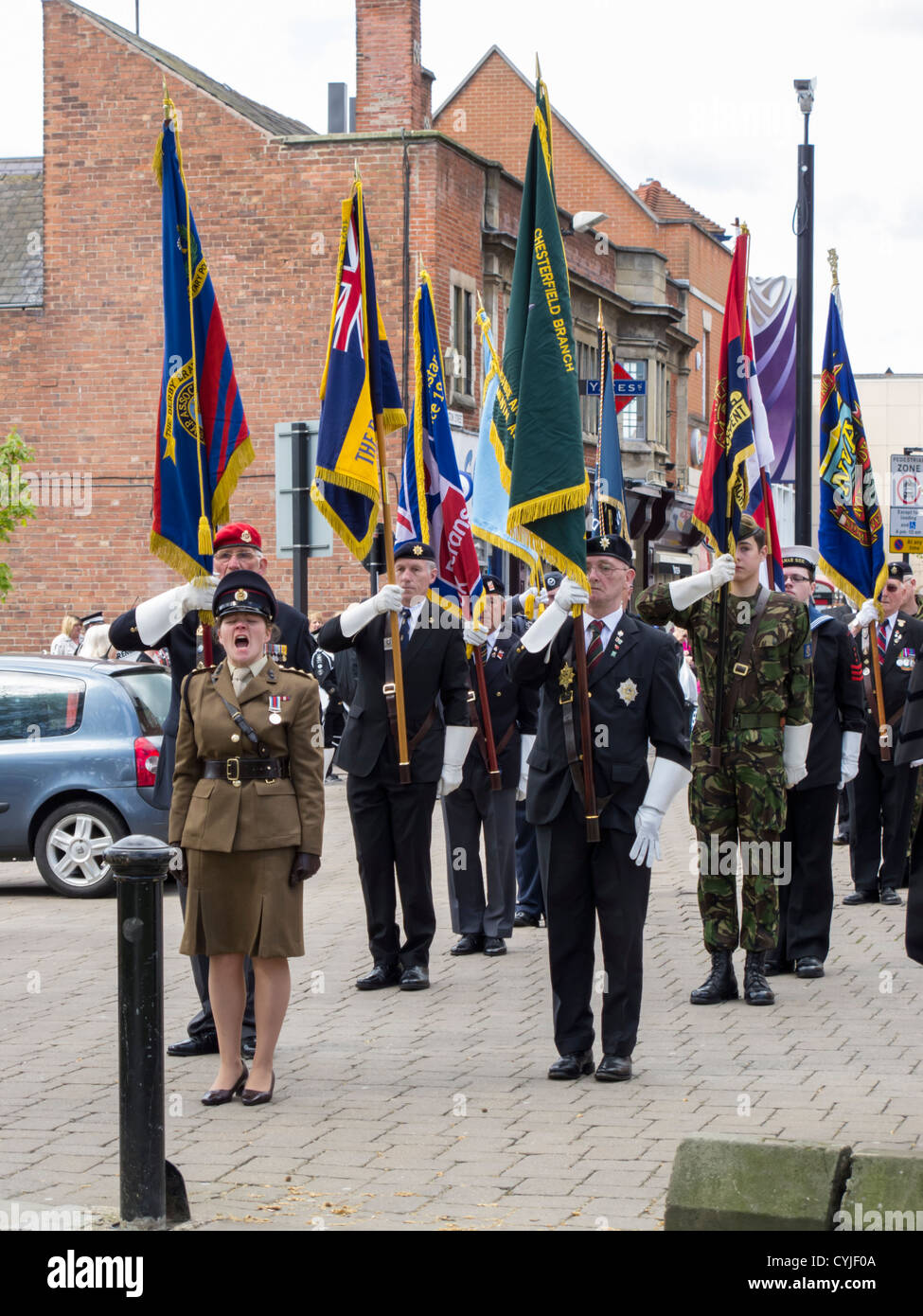 Chesterfield Council parade through the town for the New Mayor with