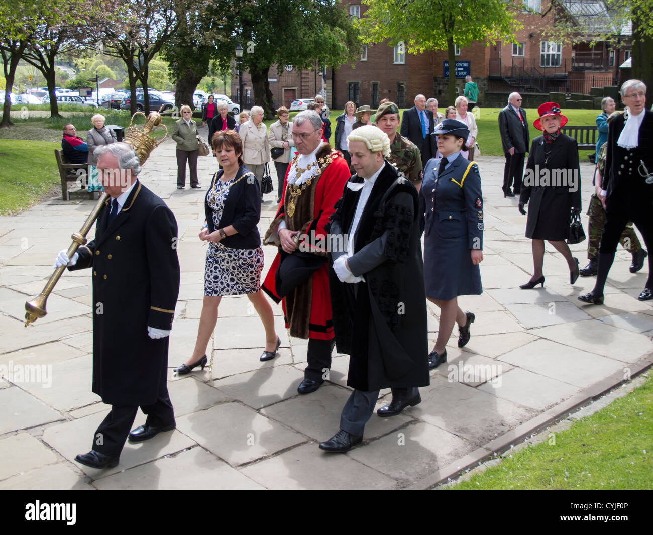 Chesterfield Council parade through the town for the New Mayor with