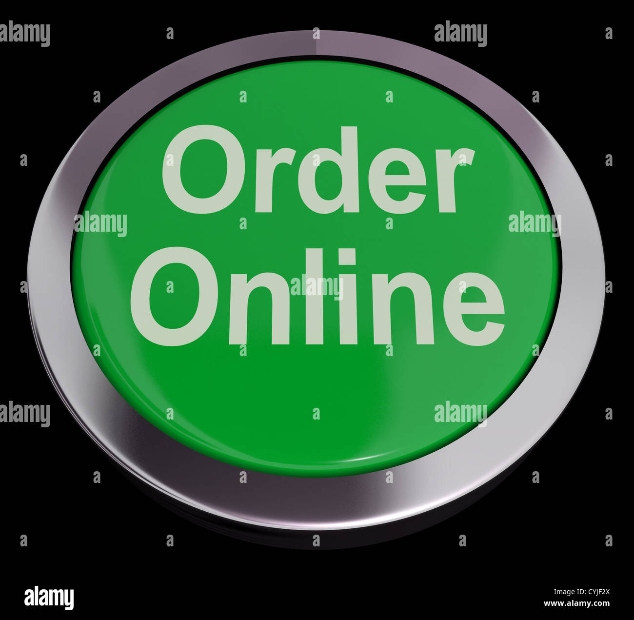 Order Online Button In Green For Purchasing On The Web Stock Photo