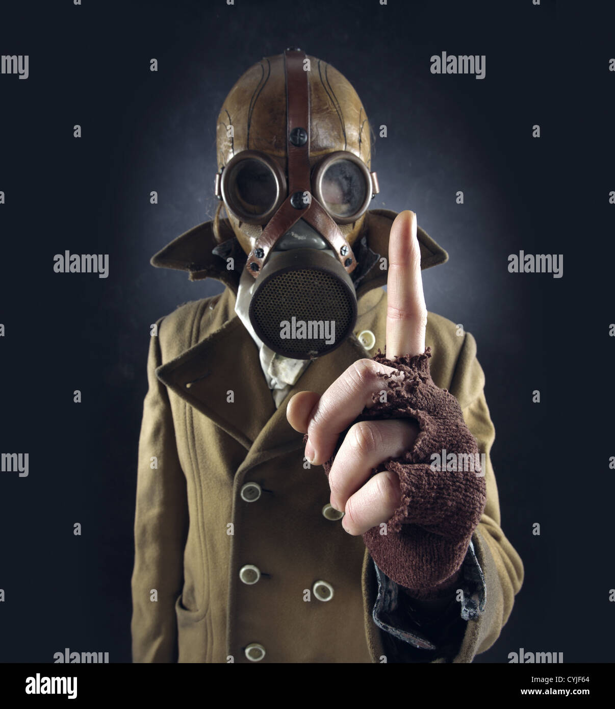 grunge portrait man in gas mask Stock Photo Alamy