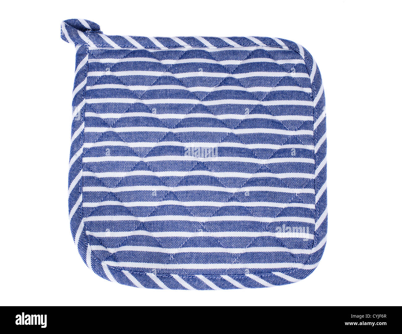 Blue and white oven mitt isolated Stock Photo
