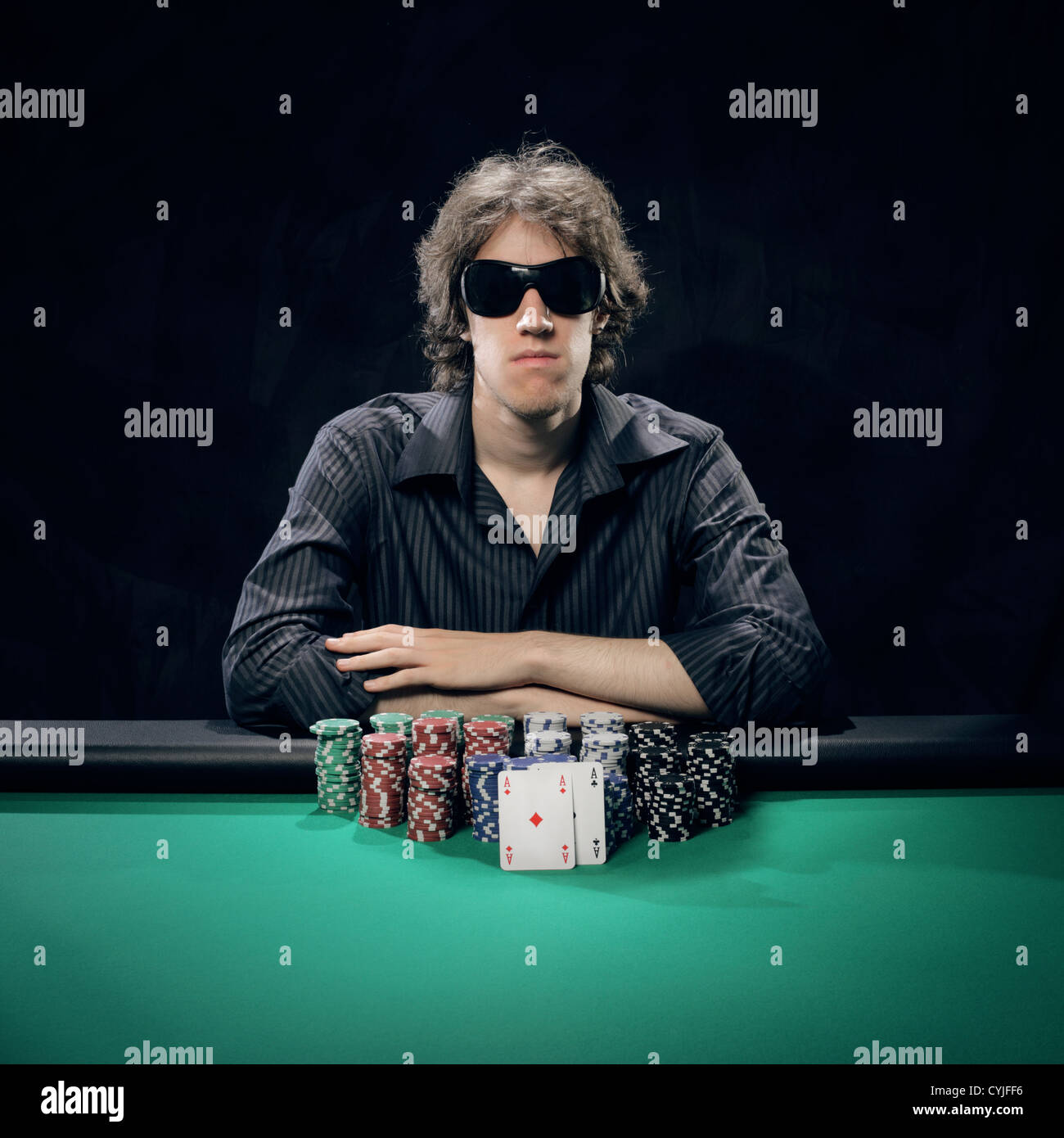 Portrait Of A Professional Poker Player Stock Photo - Alamy