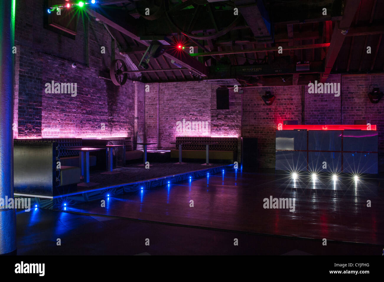 Night club dance floor and seating, interior design Stock Photo - Alamy