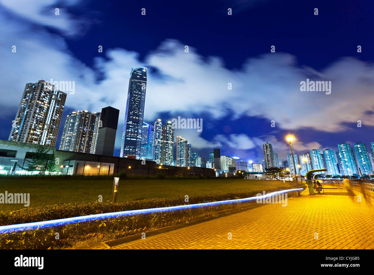 Hong Kong downtown at night Stock Photo - Alamy