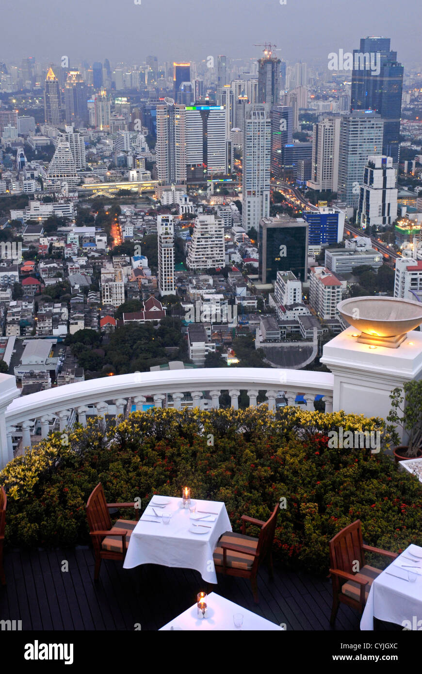 Restaurant, Sirocco ,Dome,  State Tower. Bangkok, Sky Bar, Sight, Thailand, Asia Stock Photo