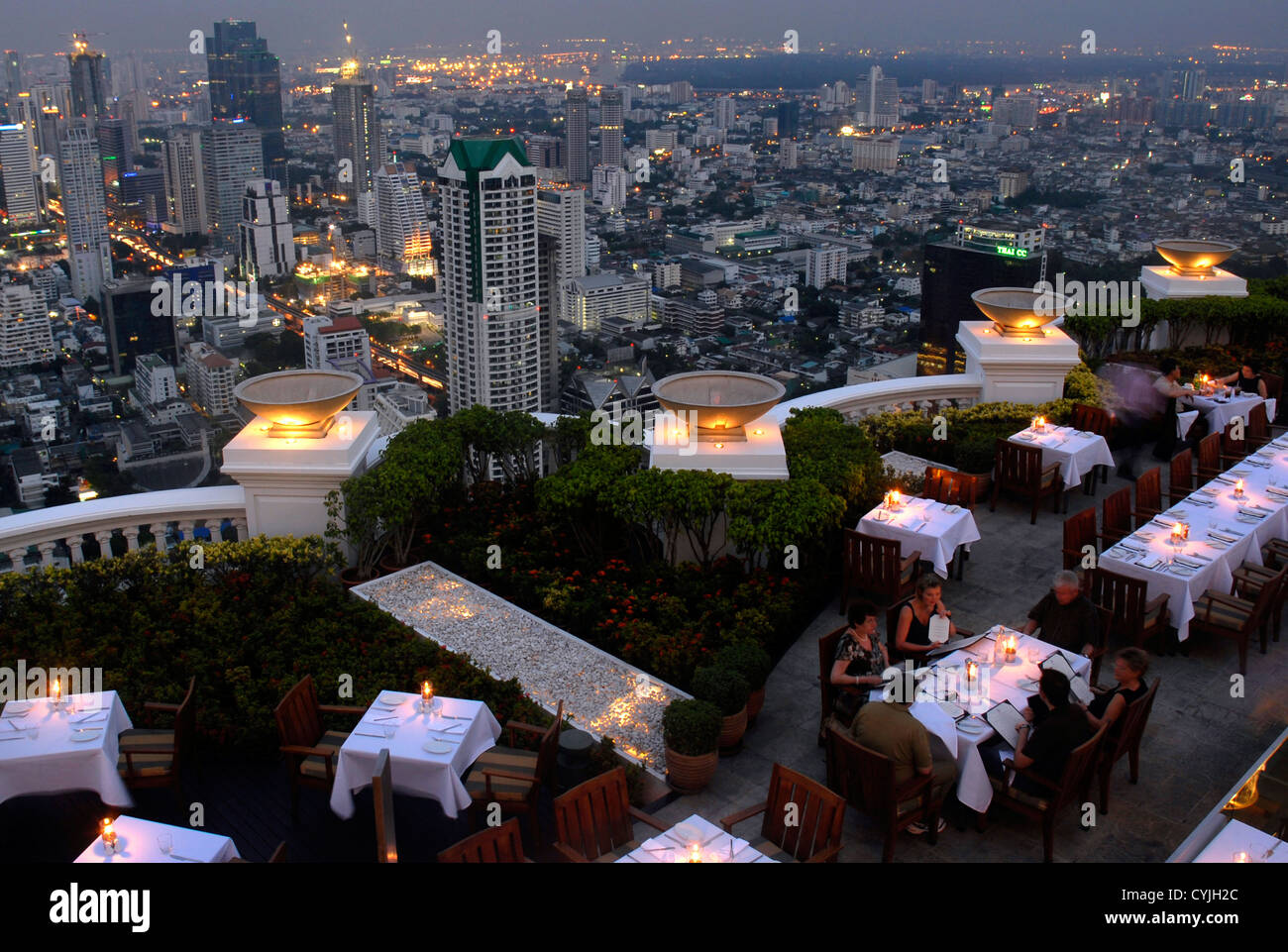 Restaurant, Sirocco, Dome,  State Tower. Bangkok, Sky Bar, Sight, Thailand, Asia Stock Photo