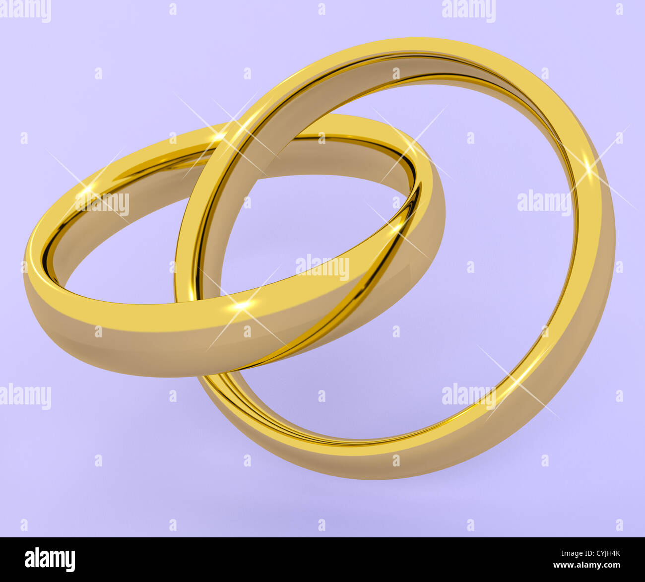 Gold Rings Represents Love Valentine And Romance Stock Photo