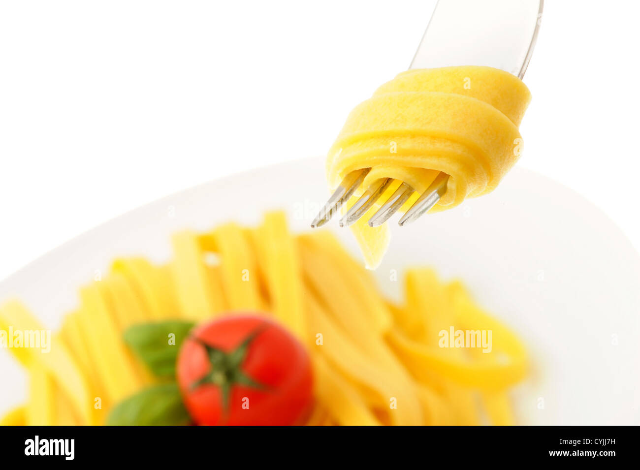 Rolled pasta on a fork hires stock photography and images Alamy
