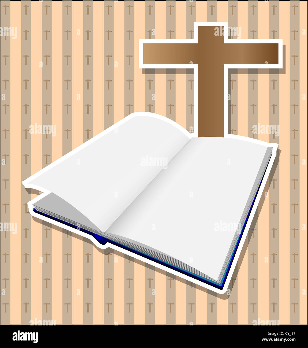 Bible with brown cross card Stock Photo - Alamy